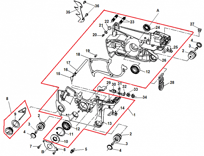 2 КАРТЕР - ПРОБКИ - АМОРТИЗАТОР БЕНЗОПИЛА CHAMPION 55