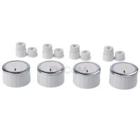 Комплект ручек (4шт) варочной поверхности с хромированной каймой. Белые. Универсальные